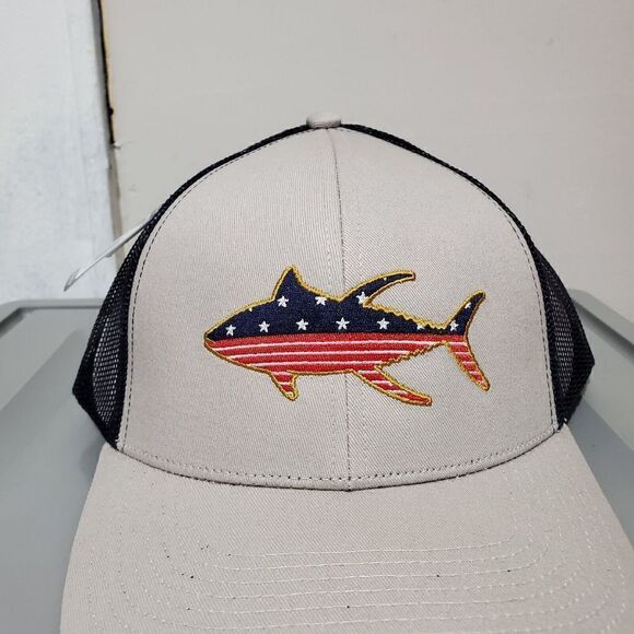 Avid Tuna Mericana Trucker Hat / Cap Adjustable Snapback MH32006 Gray/Navy Blue - Picture 4 of 10